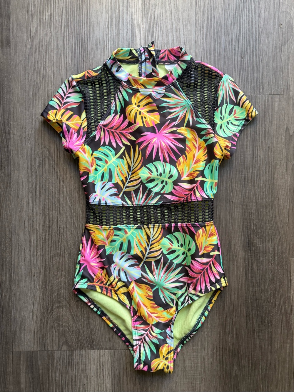 Art Class Girls’ Foliage Abstract One Piece Rash Guard Bathing Suit